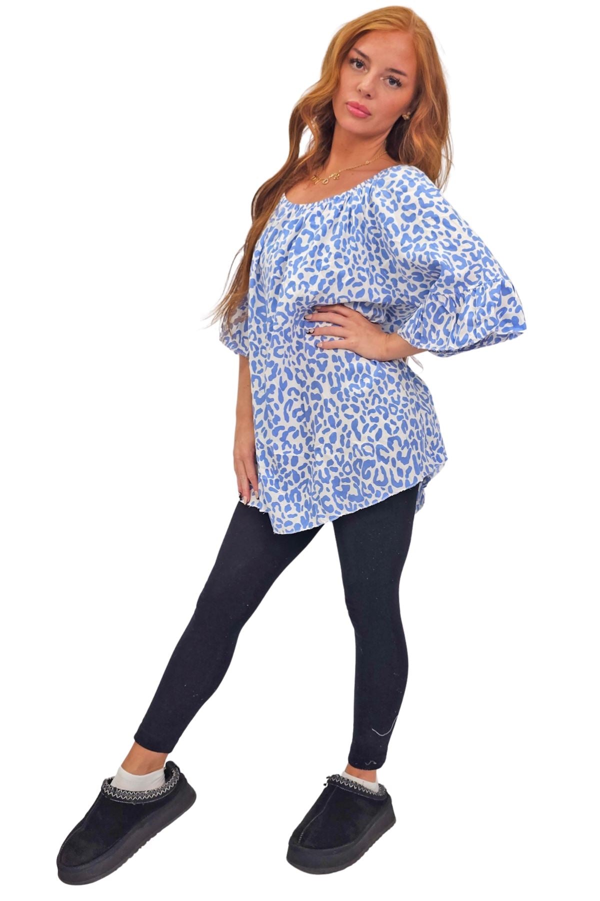 Subtle Textured Pattern Flared Sleeves Top