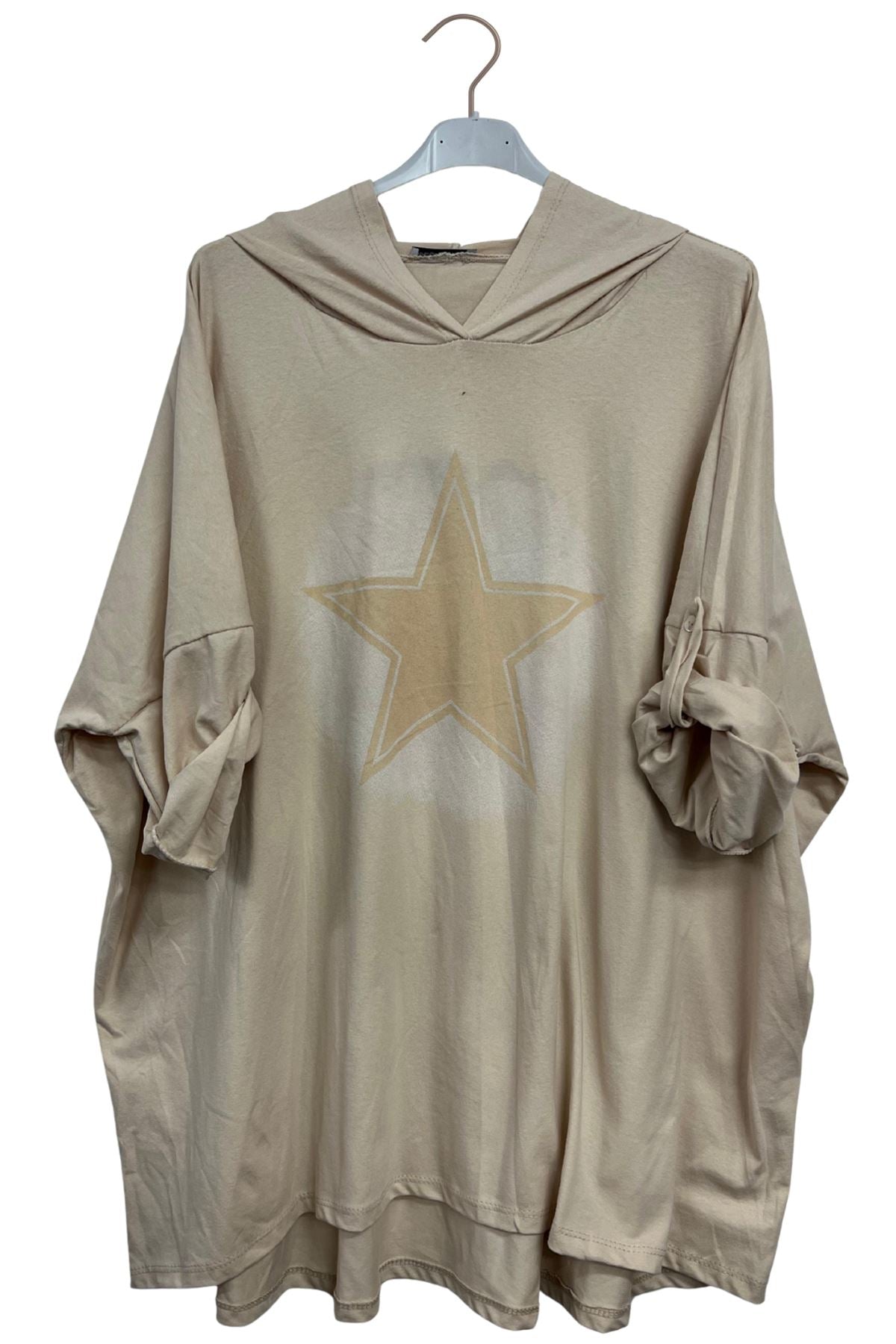 Star Print High Low Hem Top