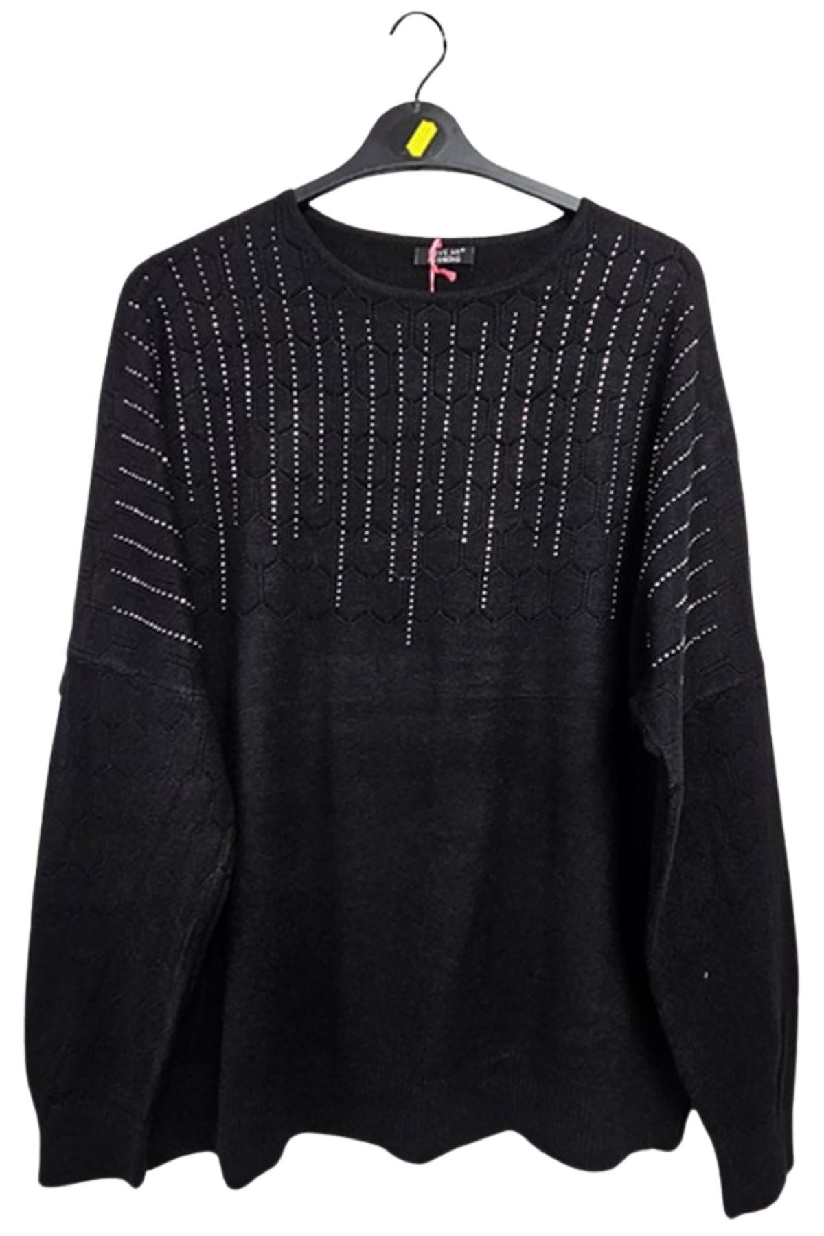 Diamante Cutwork Pattern Sof Knit Top
