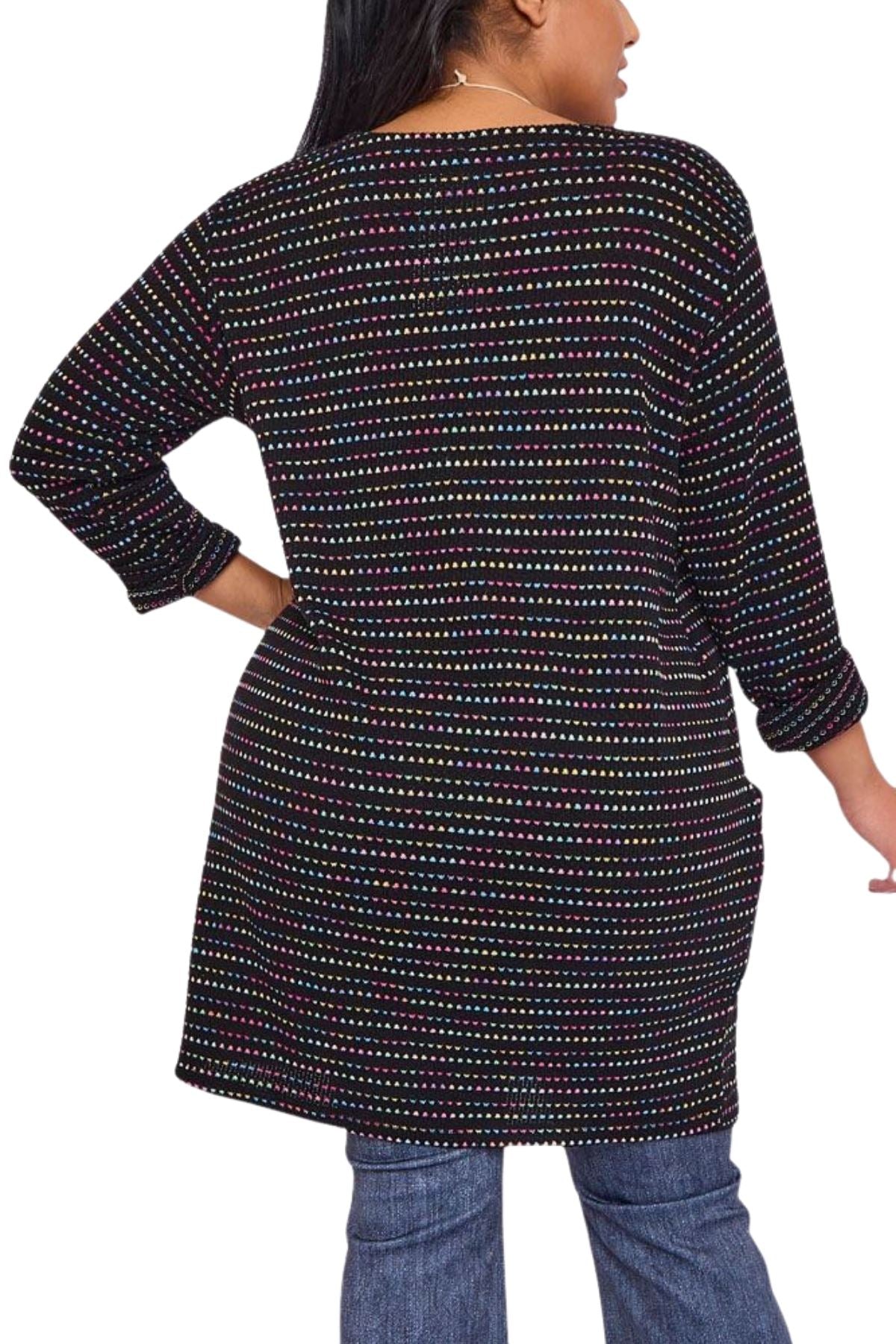 Multicoloured Stripes Front Pockets Necklace Dress