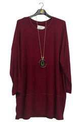 Plain Soft Knit Round Hem Top