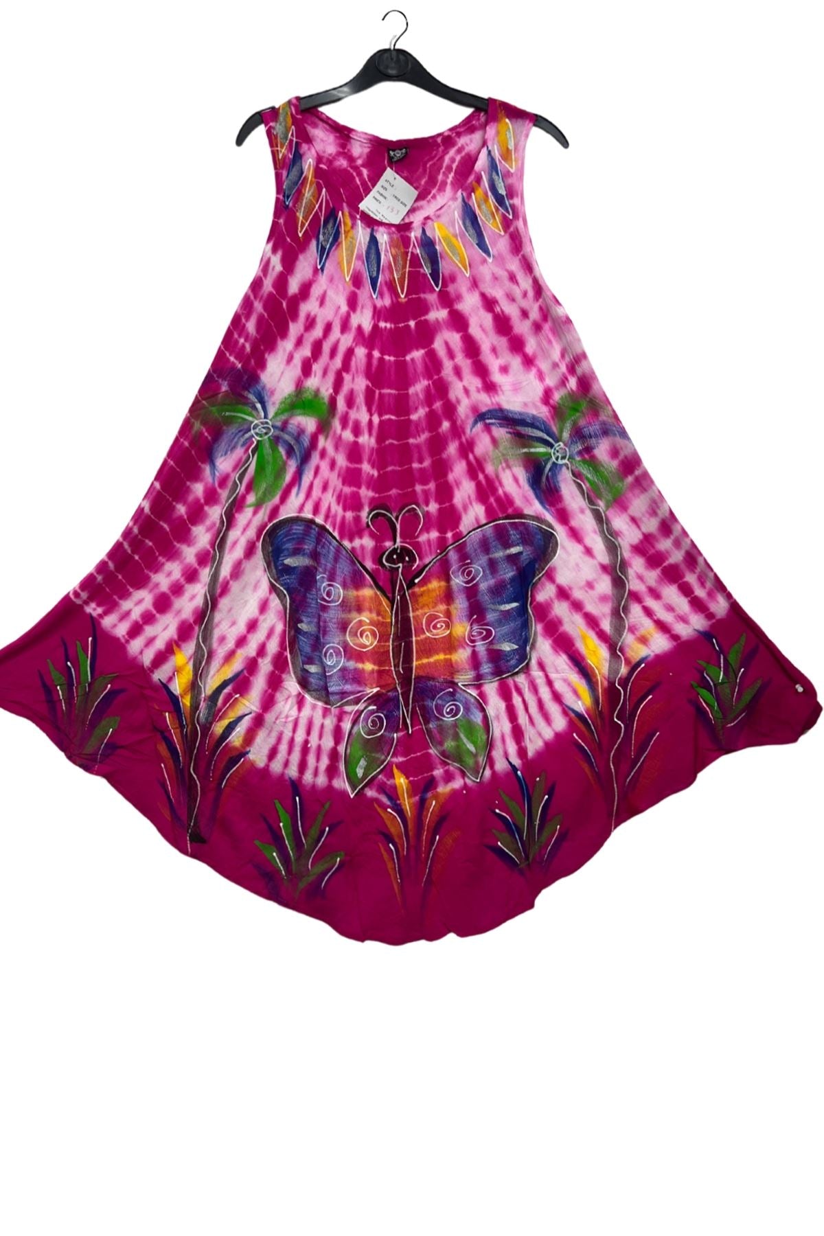Tie Dye Butterfly Pattern Umbrella Style Dress