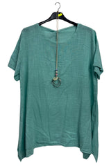 Plain Asymmetrical Oversized Cotton Top