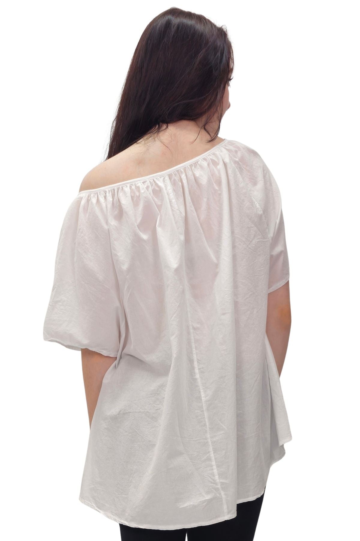 Plain Lace Tie Detailing Cotton Top