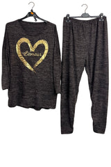 Metallic Foil Heart Elasticated Waistband Co-Ord Set