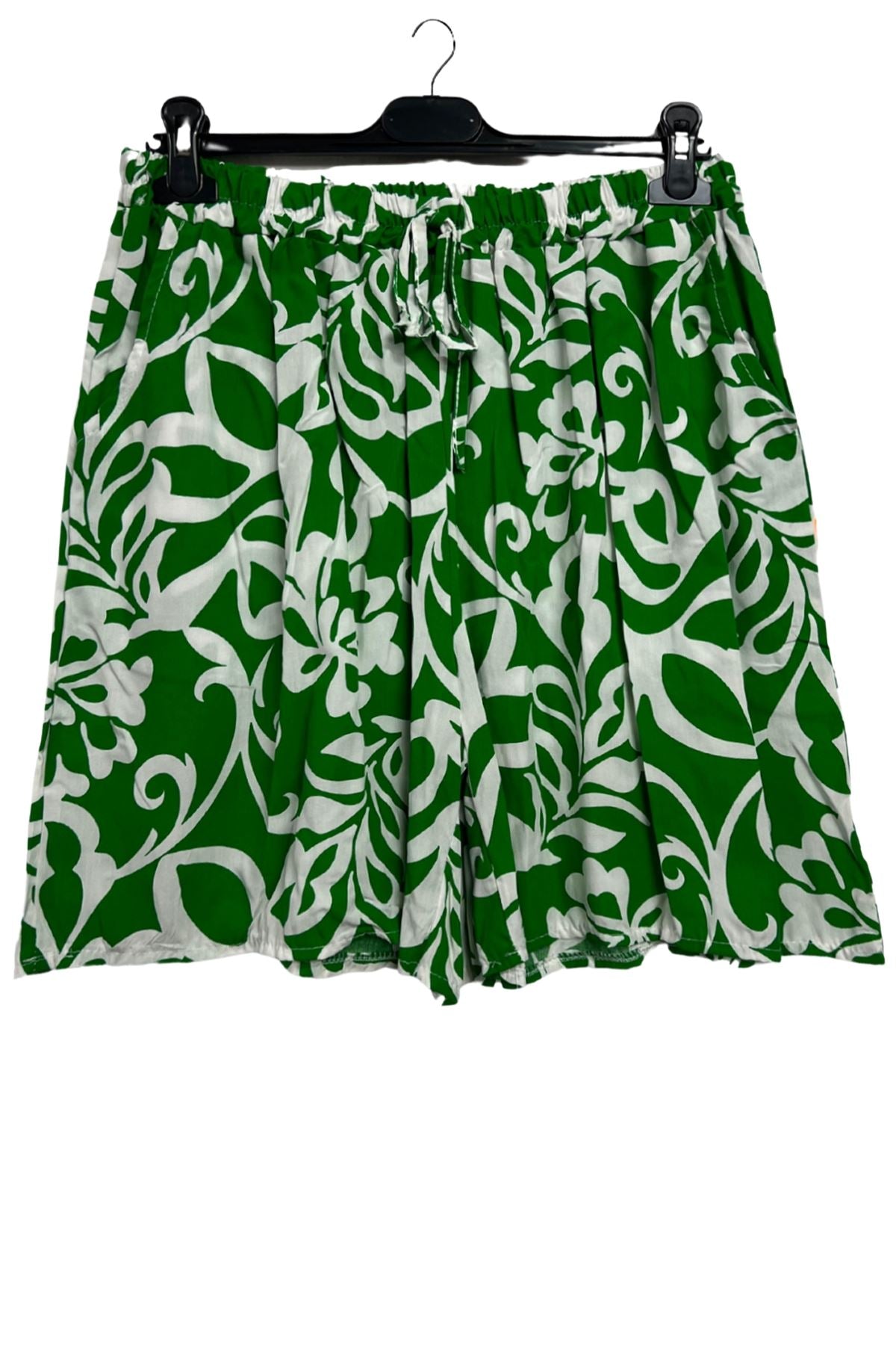 Bold Tropical Print High-Waisted Shorts
