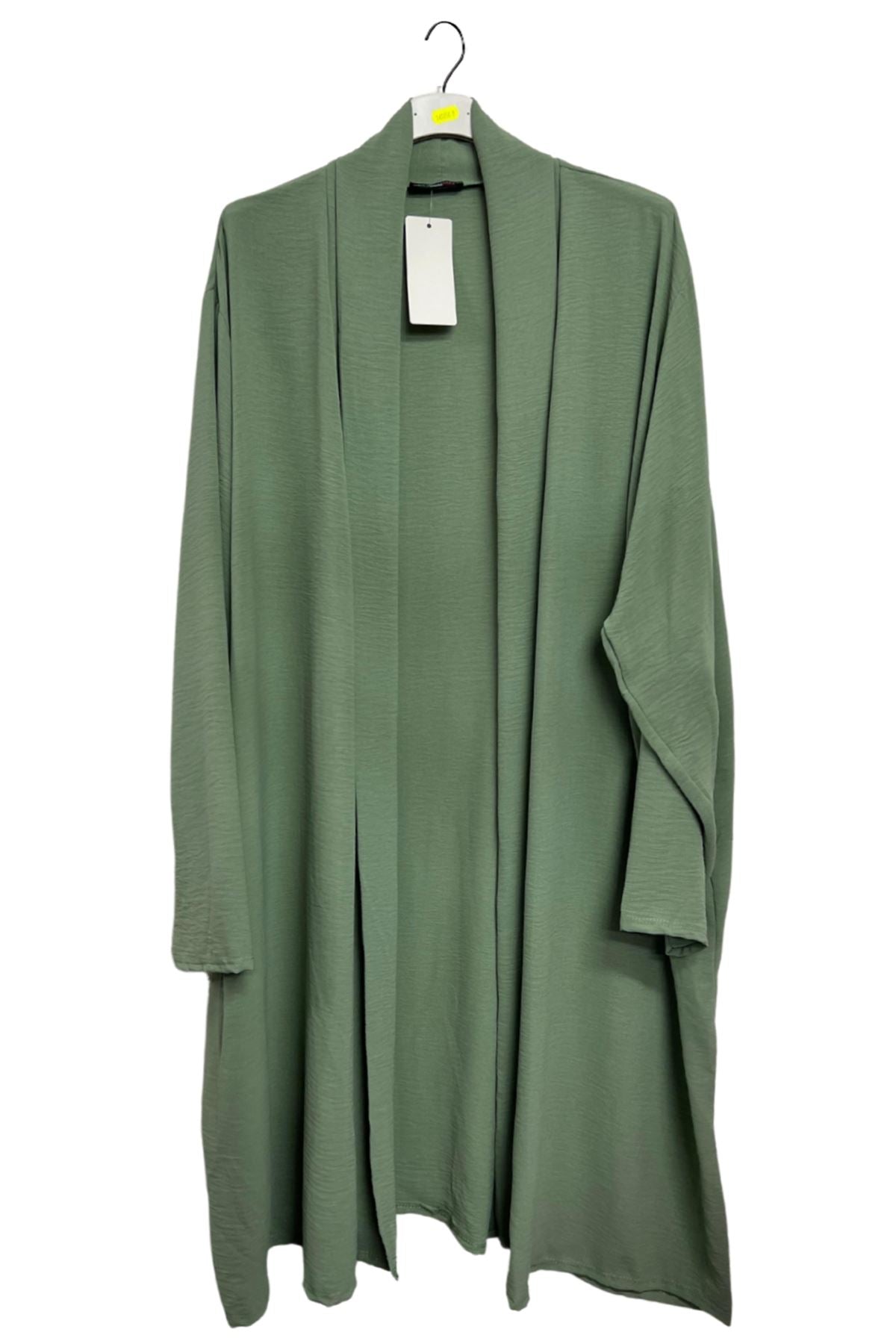 Plain Open-Front Design Long Cardigan