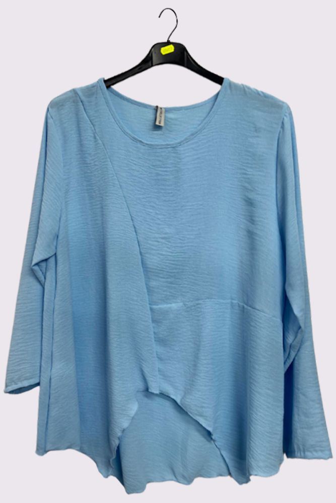 Plain Asymmetrical Oversized Top