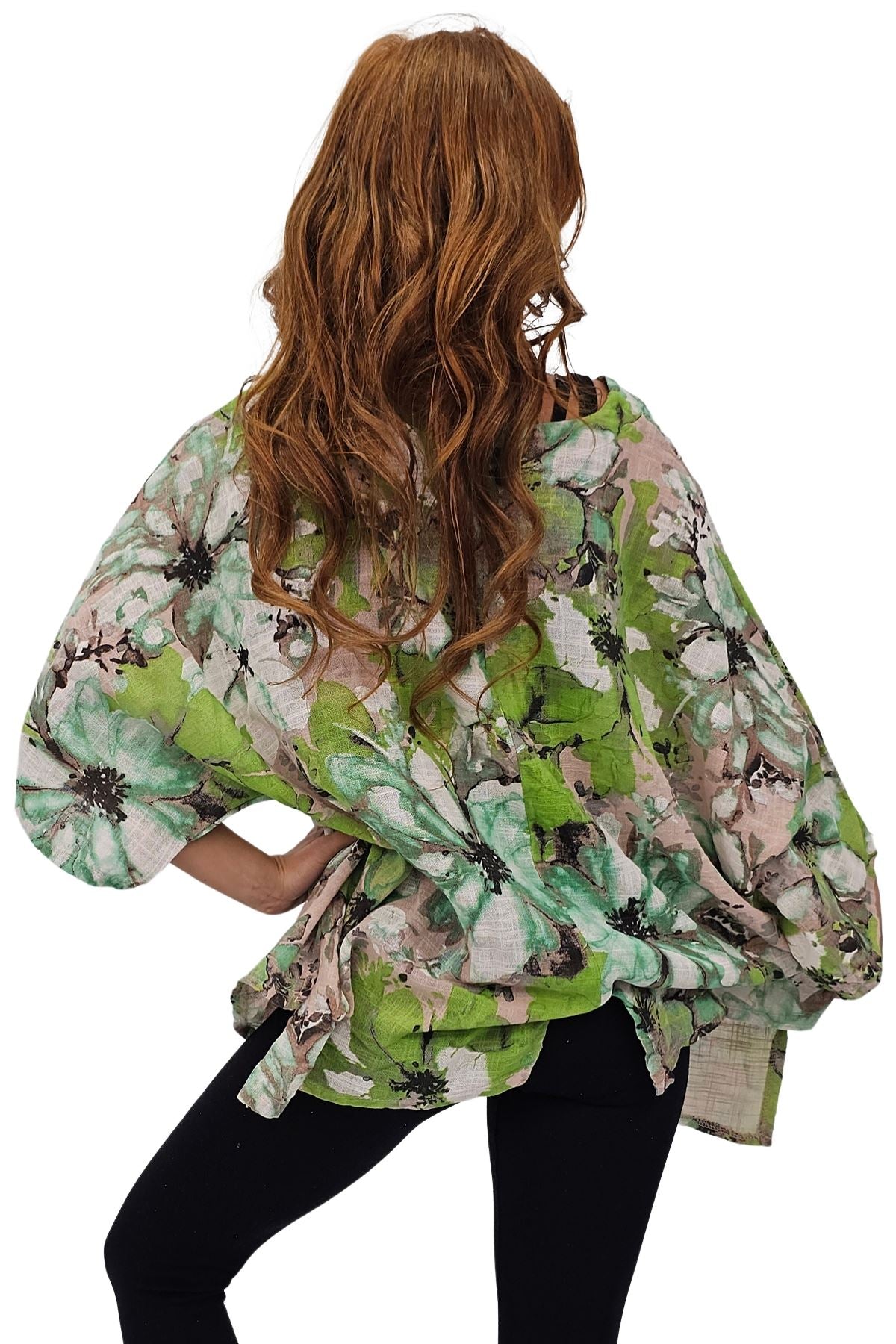 Floral Print Oversized Pocket Tunic Cotton Top