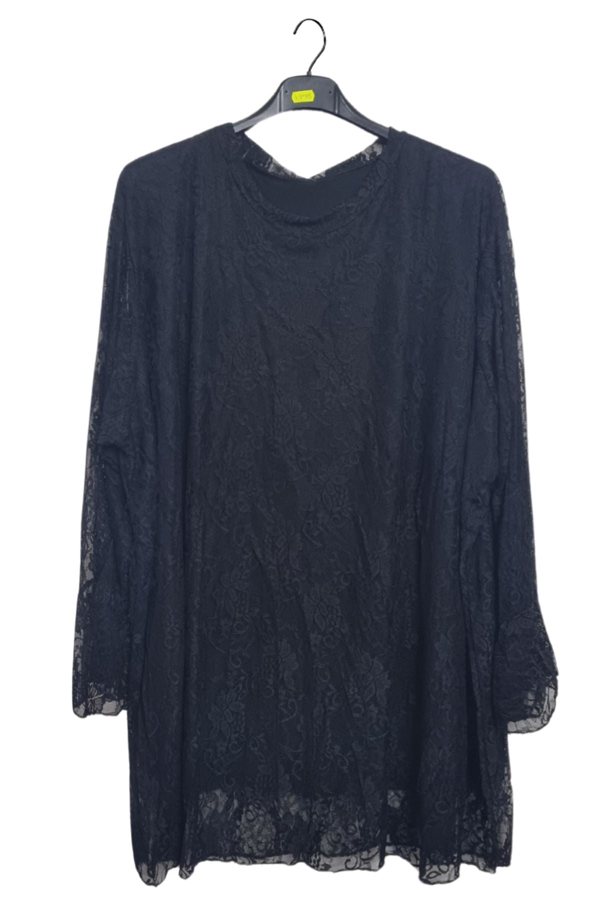 Floral Lace Overlay Pattern Slightly Asymmetrical Hemline Top