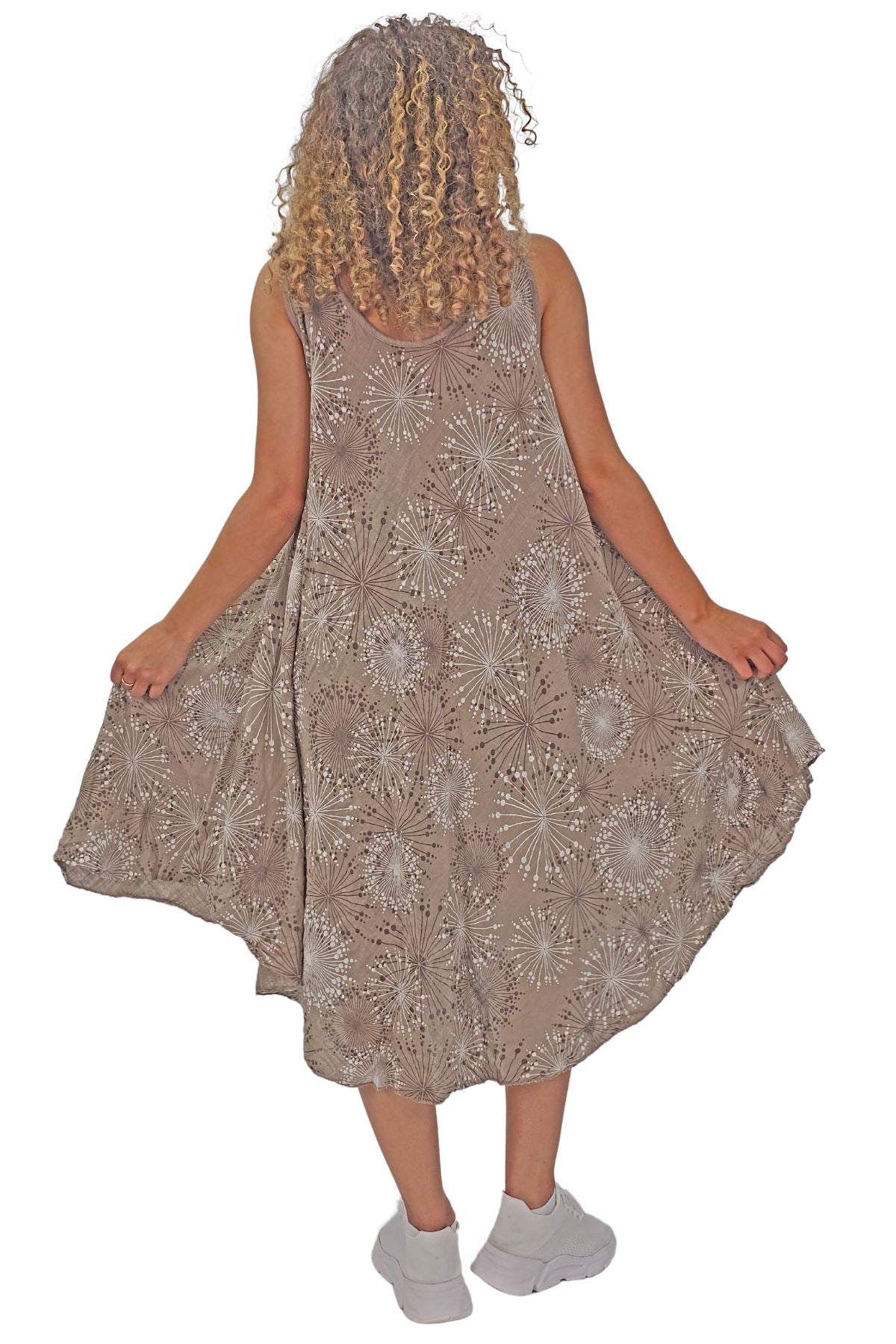 Abstract Firework Print Cotton Dress