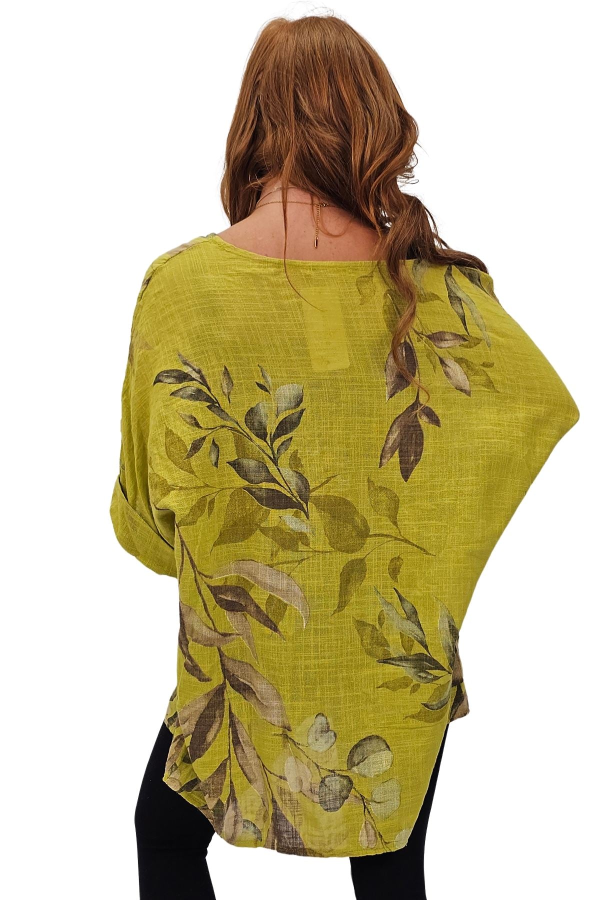 Floral Print Oversized Necklace Tunic Cotton Top