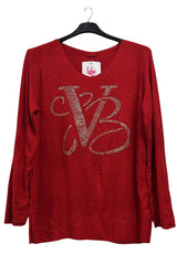 Glitter VB Pattern Soft Knit Tunic Top
