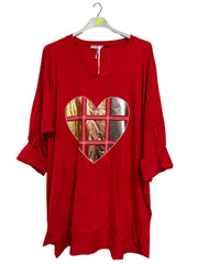 Heart Print Cotton Top