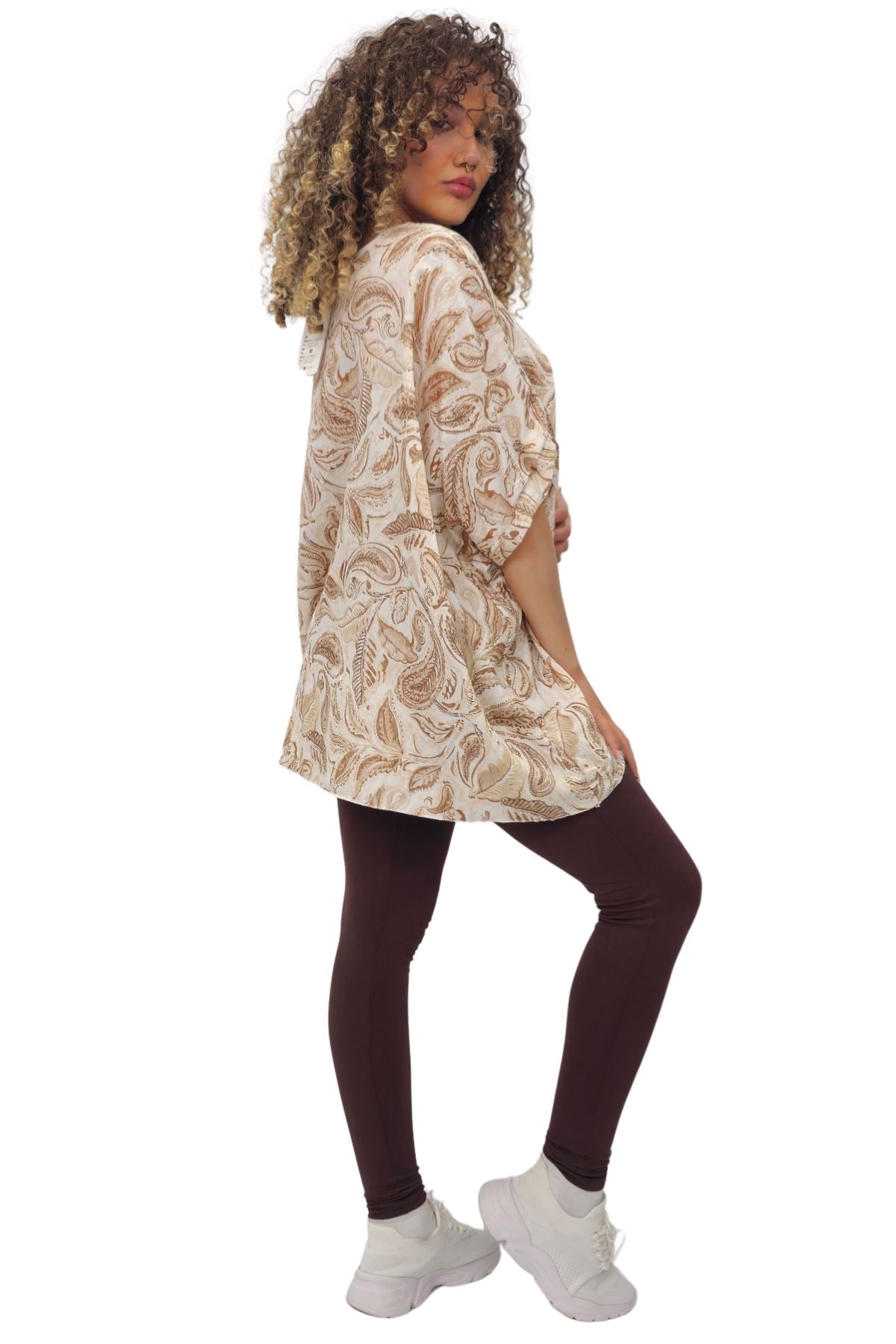 Paisley Print Oversized Tunic Top