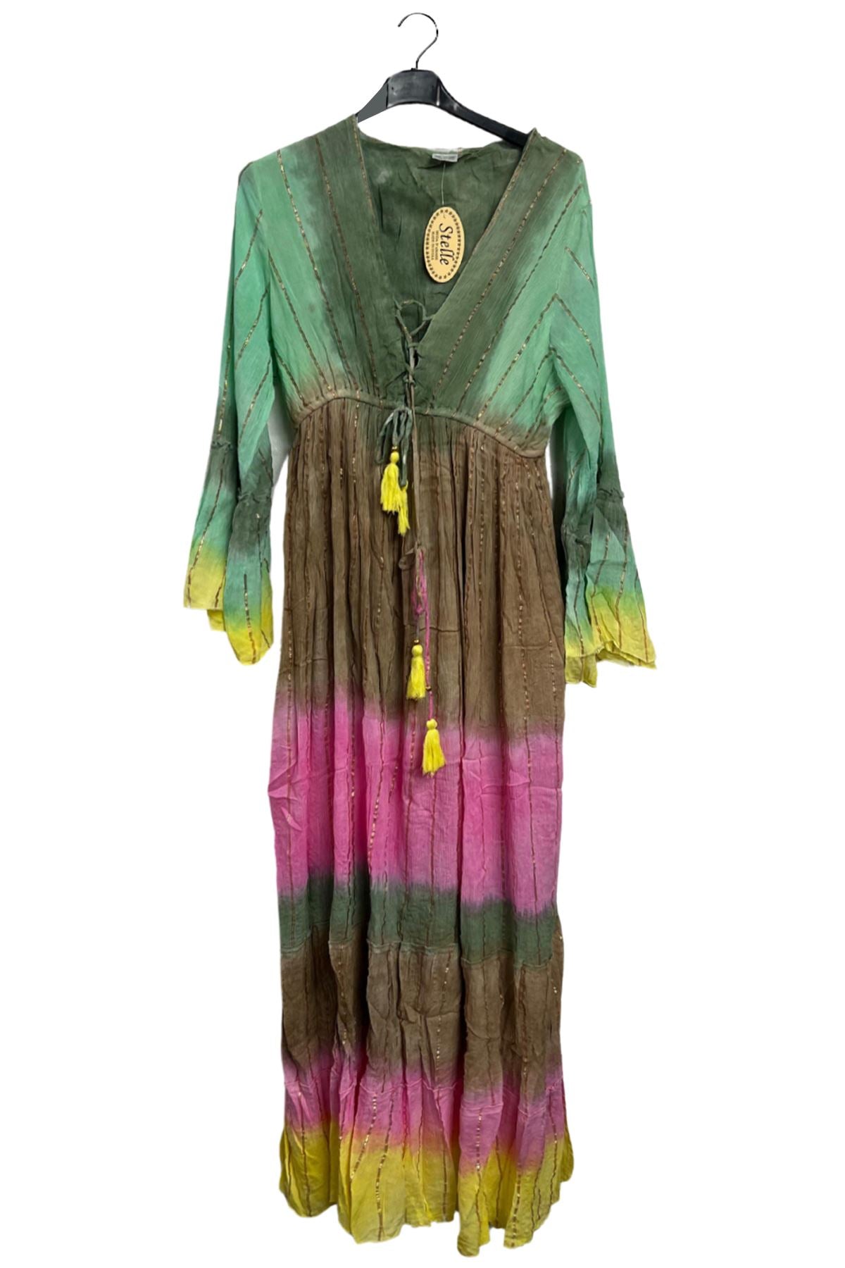 Tie-Dye Gradient Print Empire Waist Dress