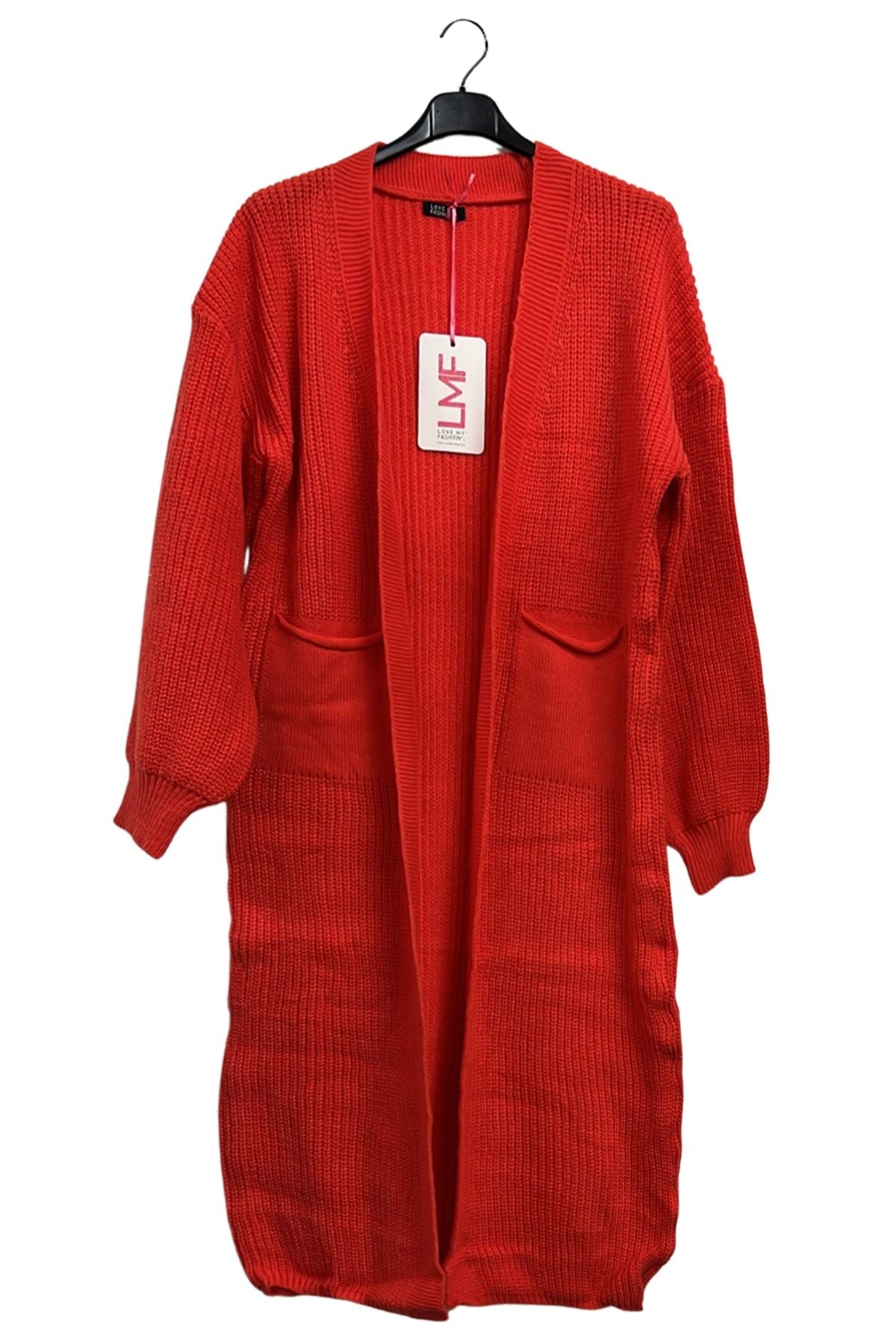 Plain Rib Knit Longline Cardigan