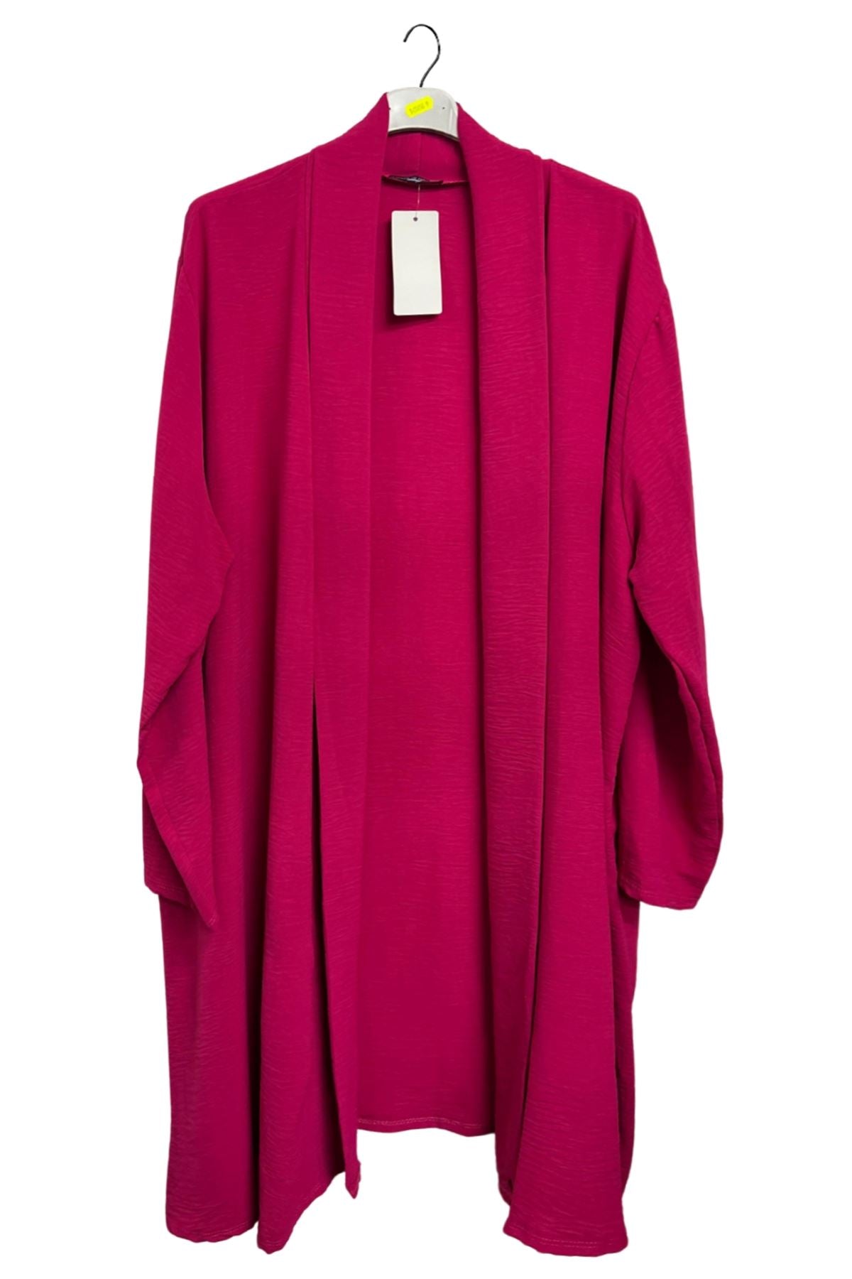 Plain Open-Front Design Long Cardigan