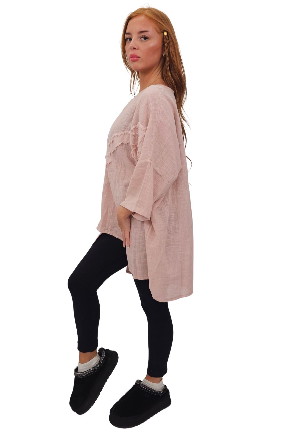 Plain Front Patch Pockets Cotton Top