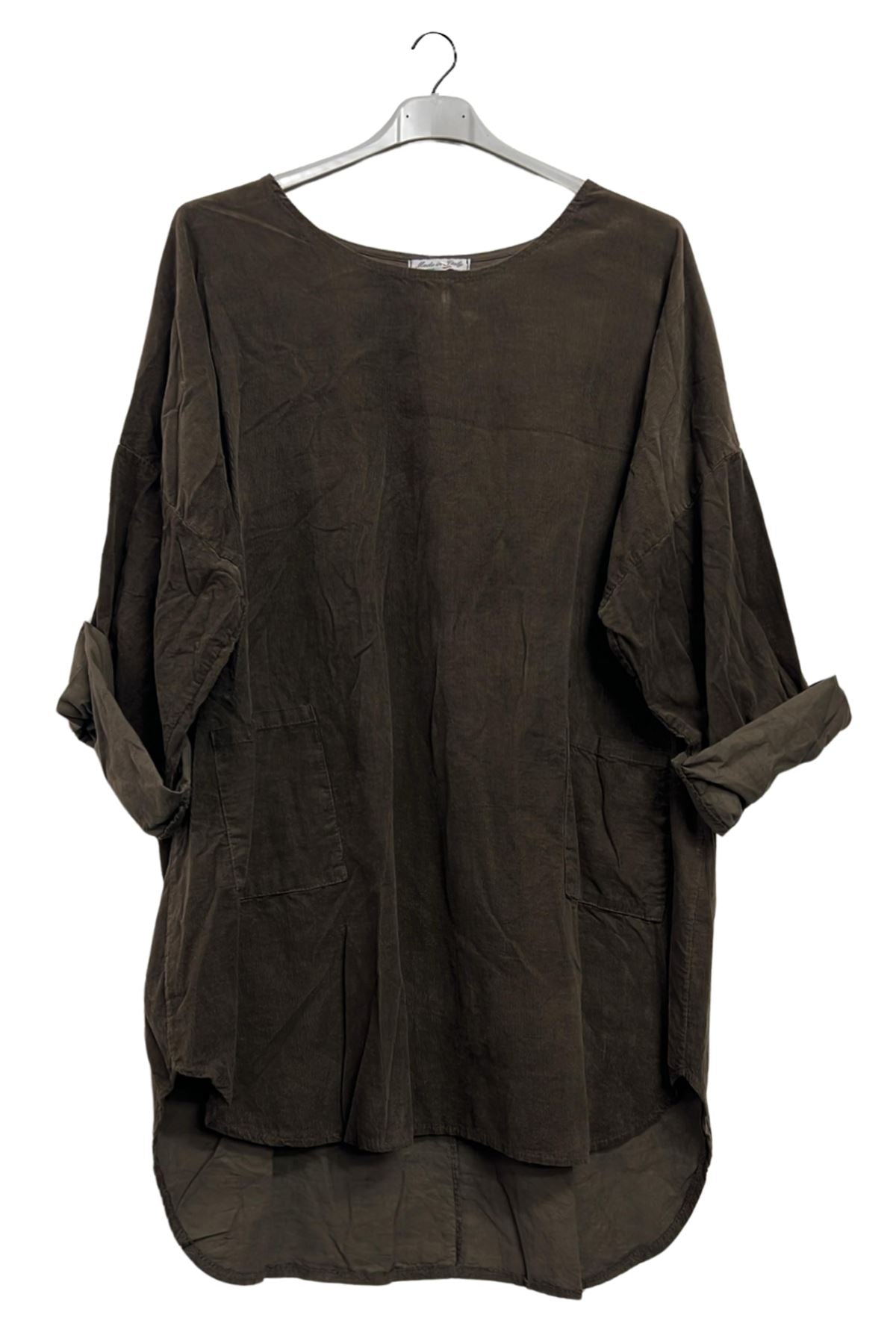 Plain Rounded Edges High Low Hem Cotton Top