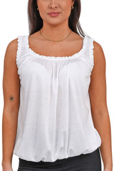 Plain Elasticated Gather Vest Top