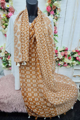 Geometric Print Tassel Scarves