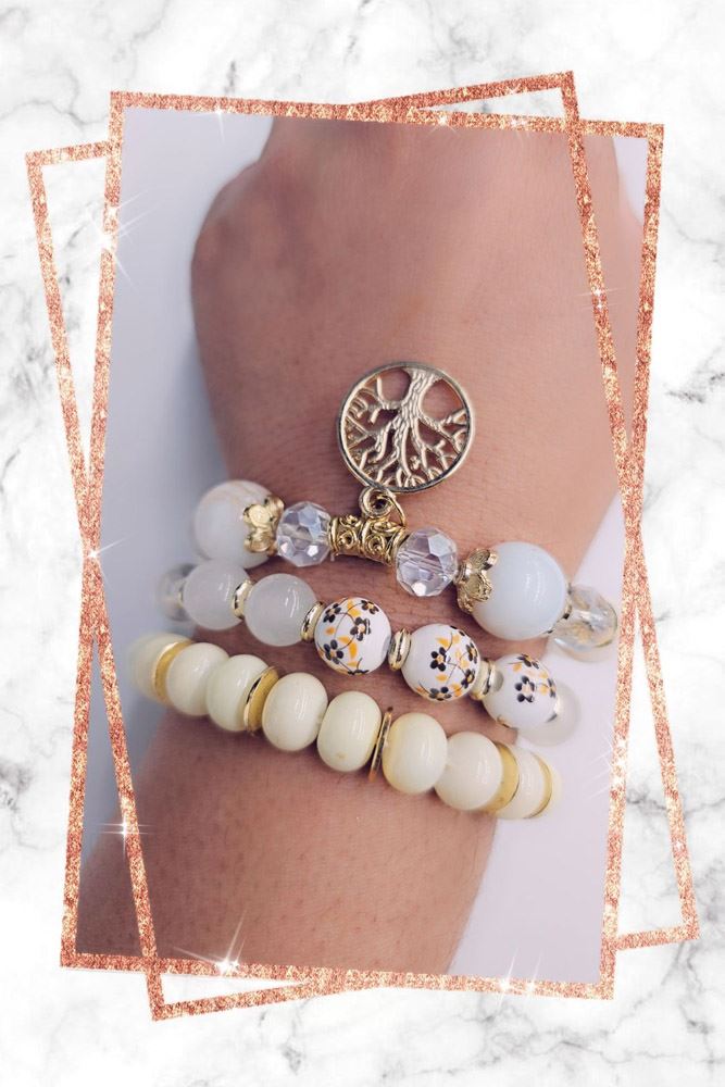 Tree Pendant Beaded Bracelet