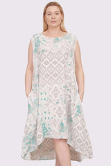 Floral Aztec Print Dress with Convenient Pockets