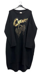 Metallic Cherry Two Heart Pattern High Low Hem Dress