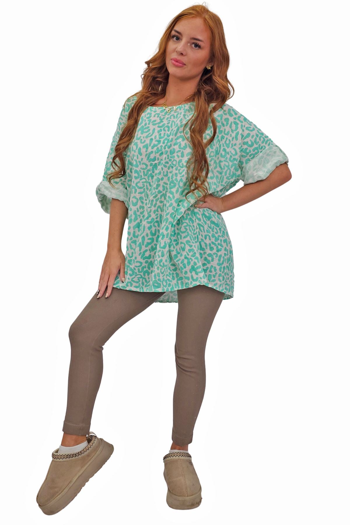 Leopard Print Tunic Cotton Top