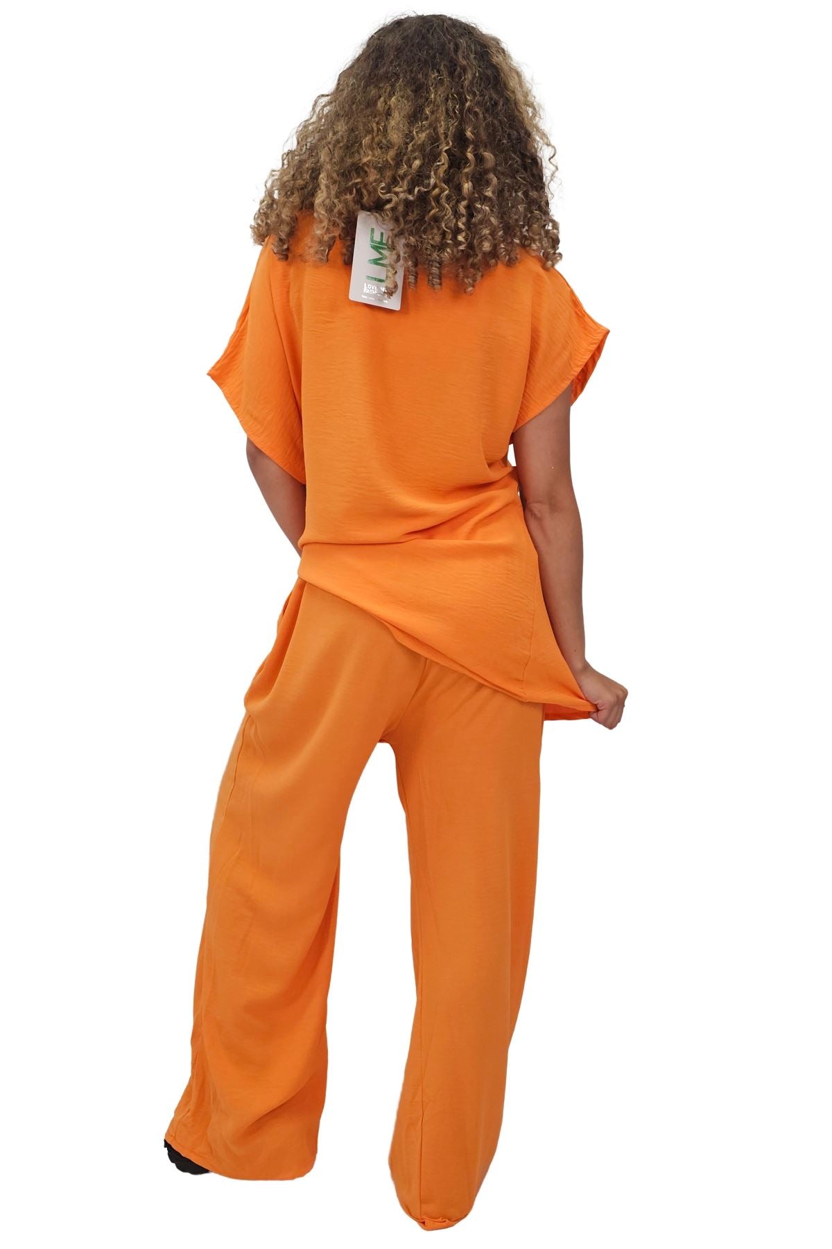 Plain Side Tie Detail Drawstring Waistband Co-Ord Set