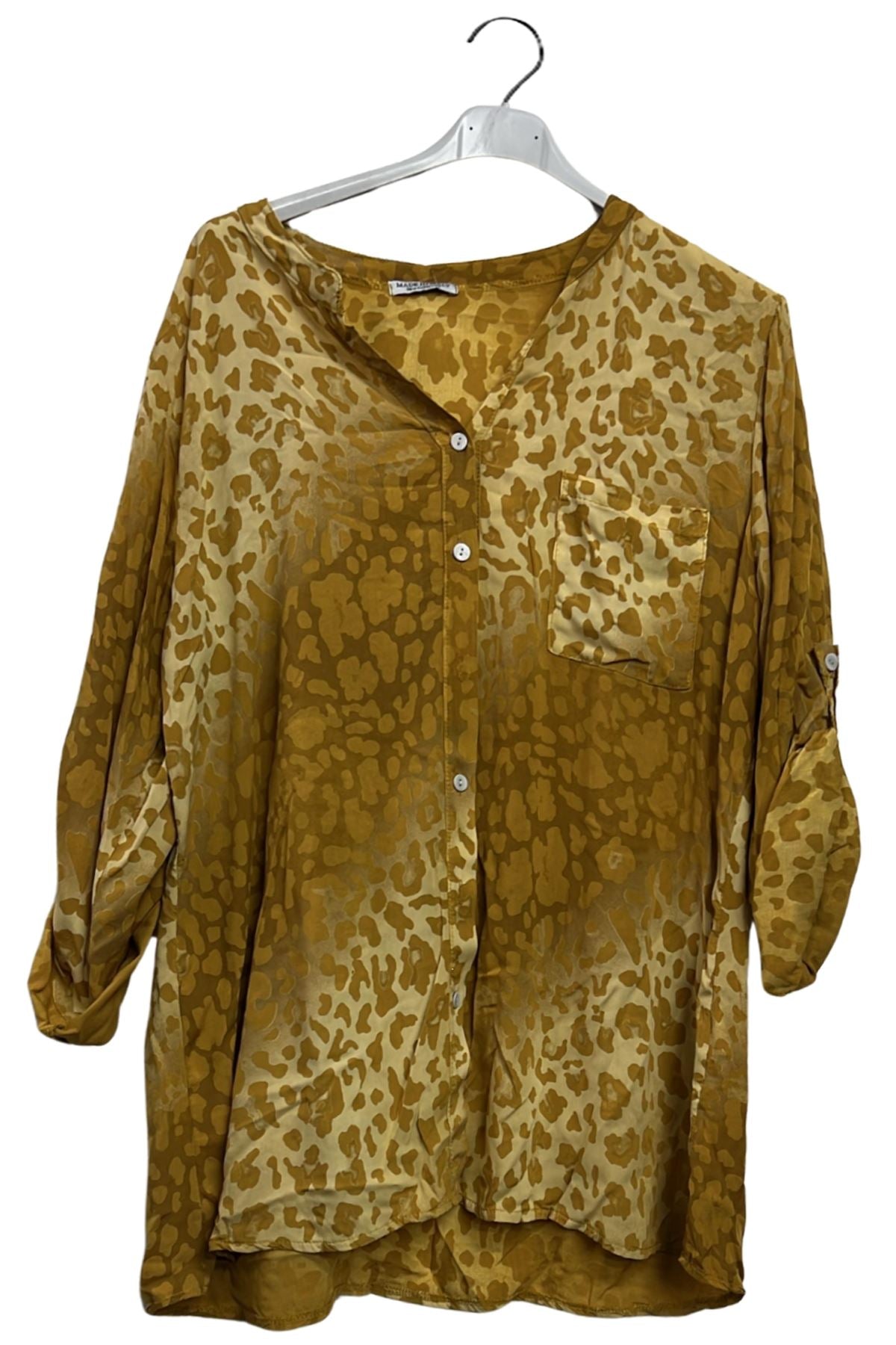 front pocket leopard shirt