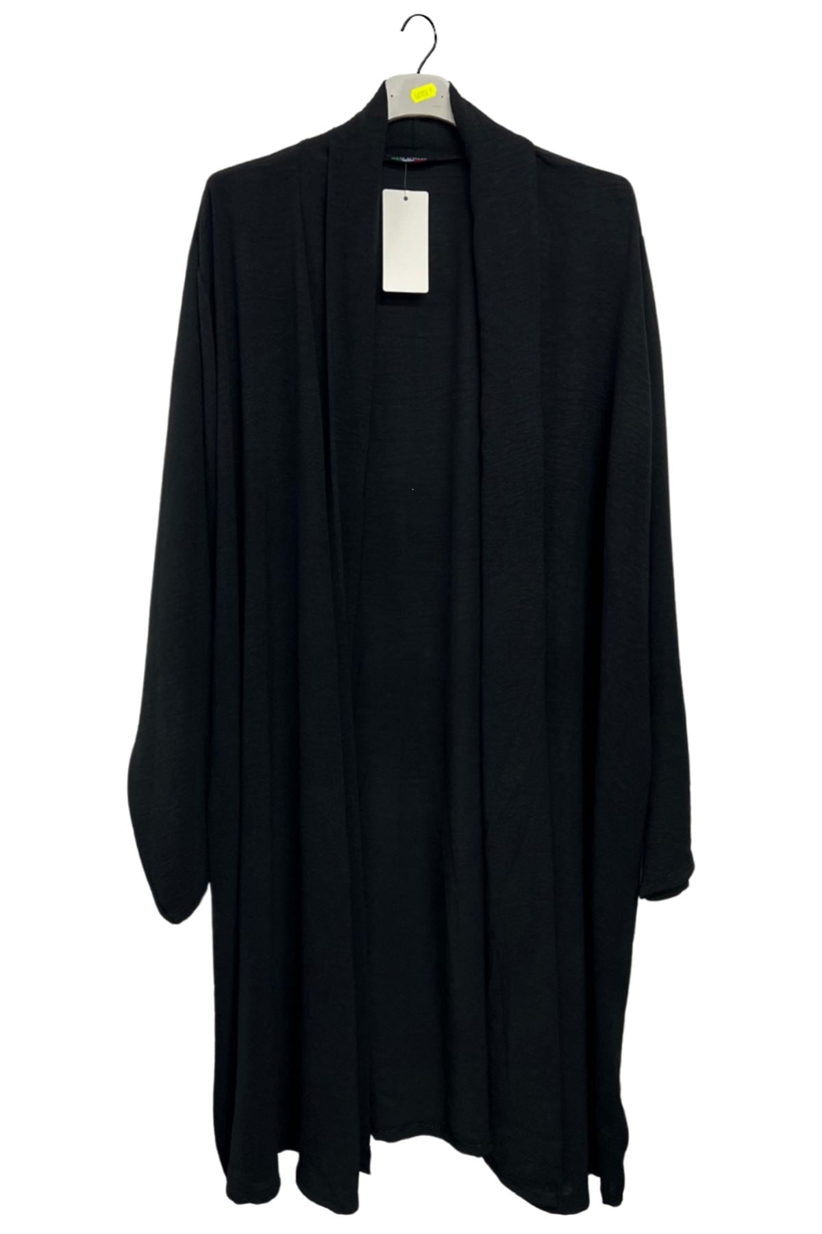 Plain Open-Front Design Long Cardigan