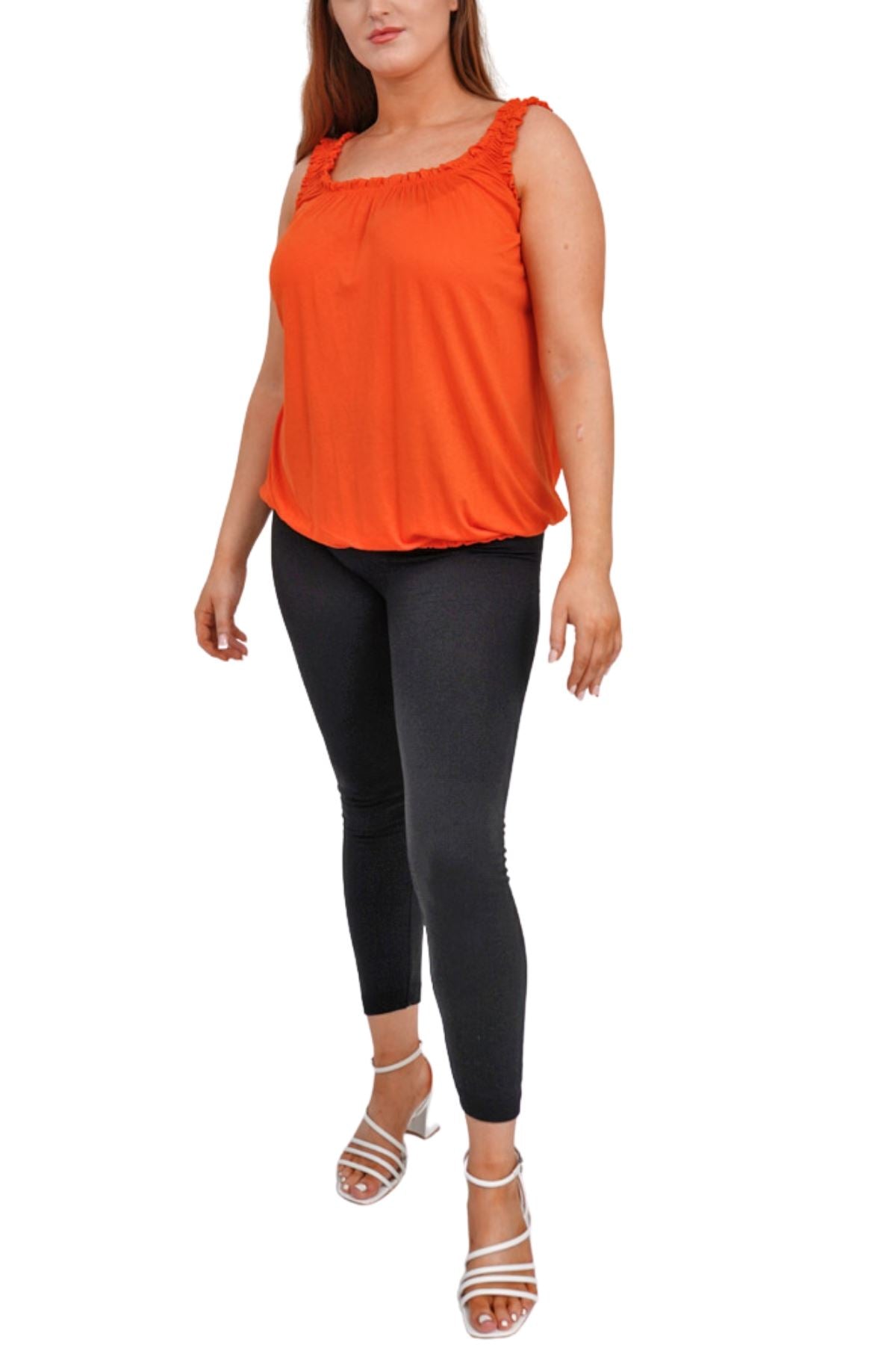 Plain Elasticated Gather Vest Top