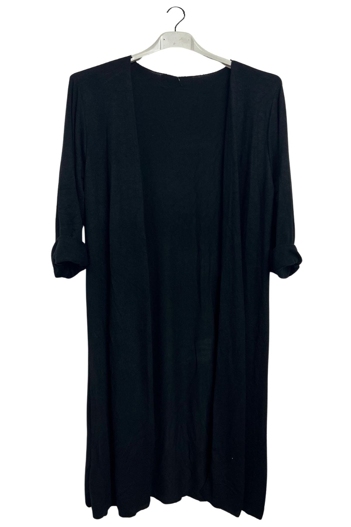 Plain Open Front Longline Cardigan