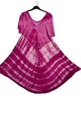Tie-Dye Diamond-Shaped Umbrella Flare Design Dress