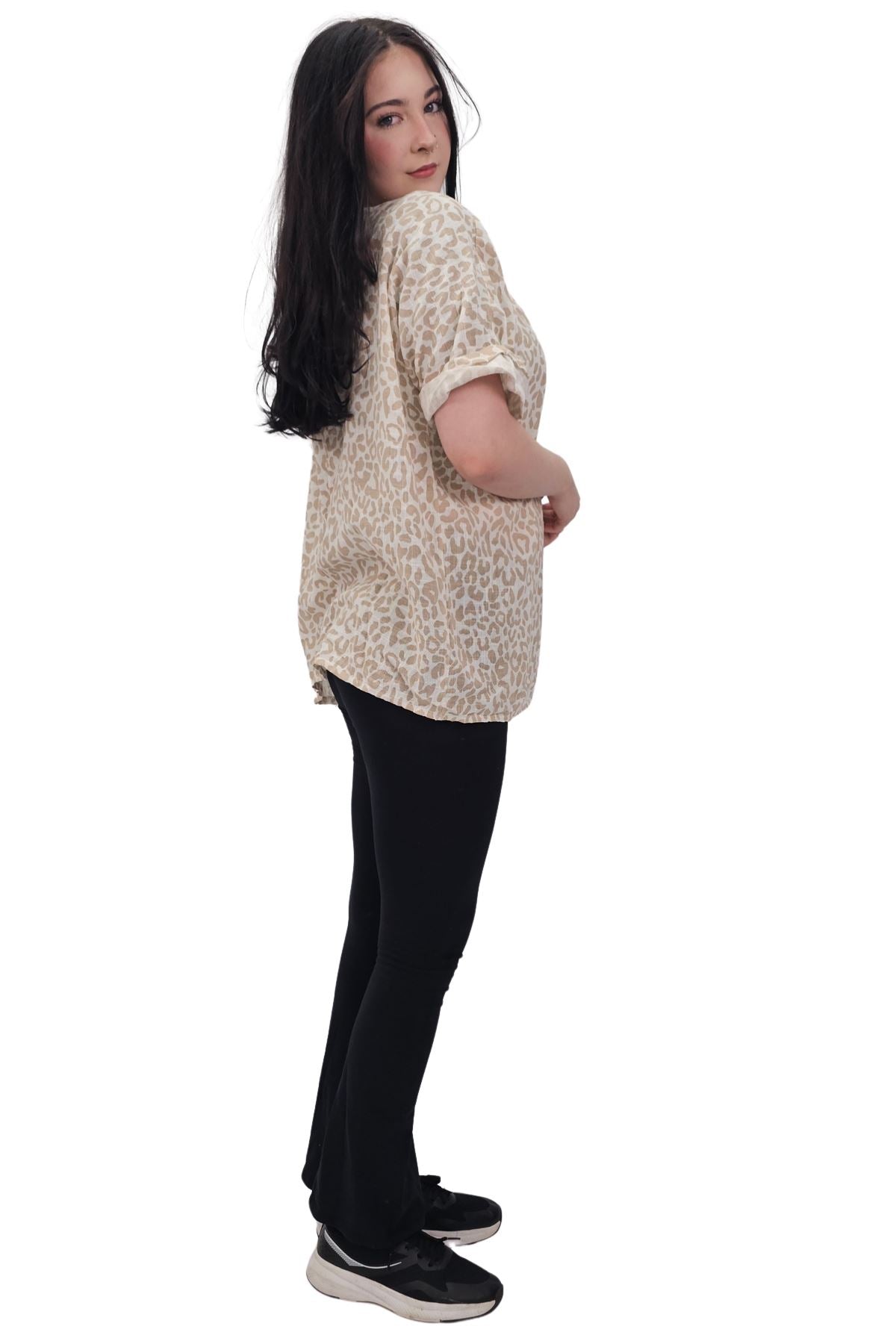 Leopard Print Tunic Cotton Dress