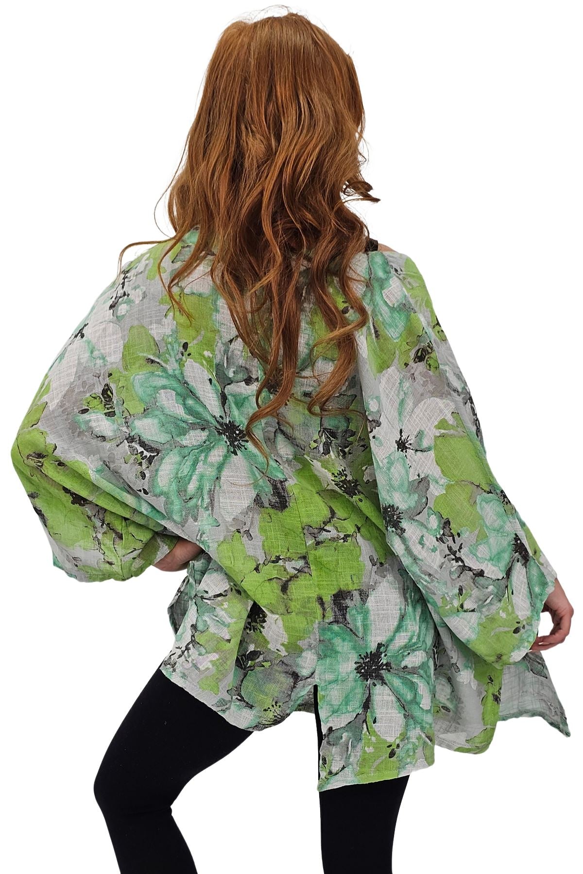 Floral Print Oversized Pocket Tunic Cotton Top