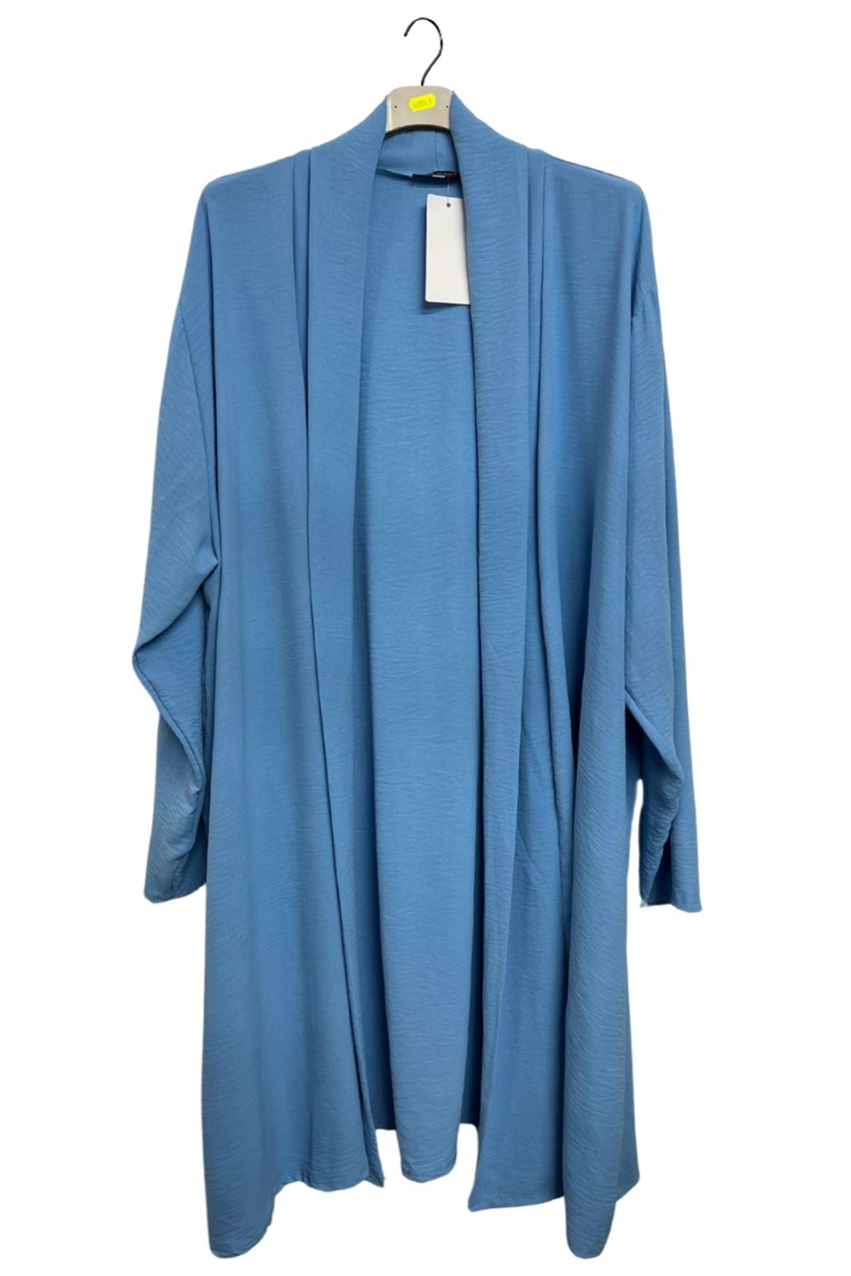 Plain Open-Front Design Long Cardigan