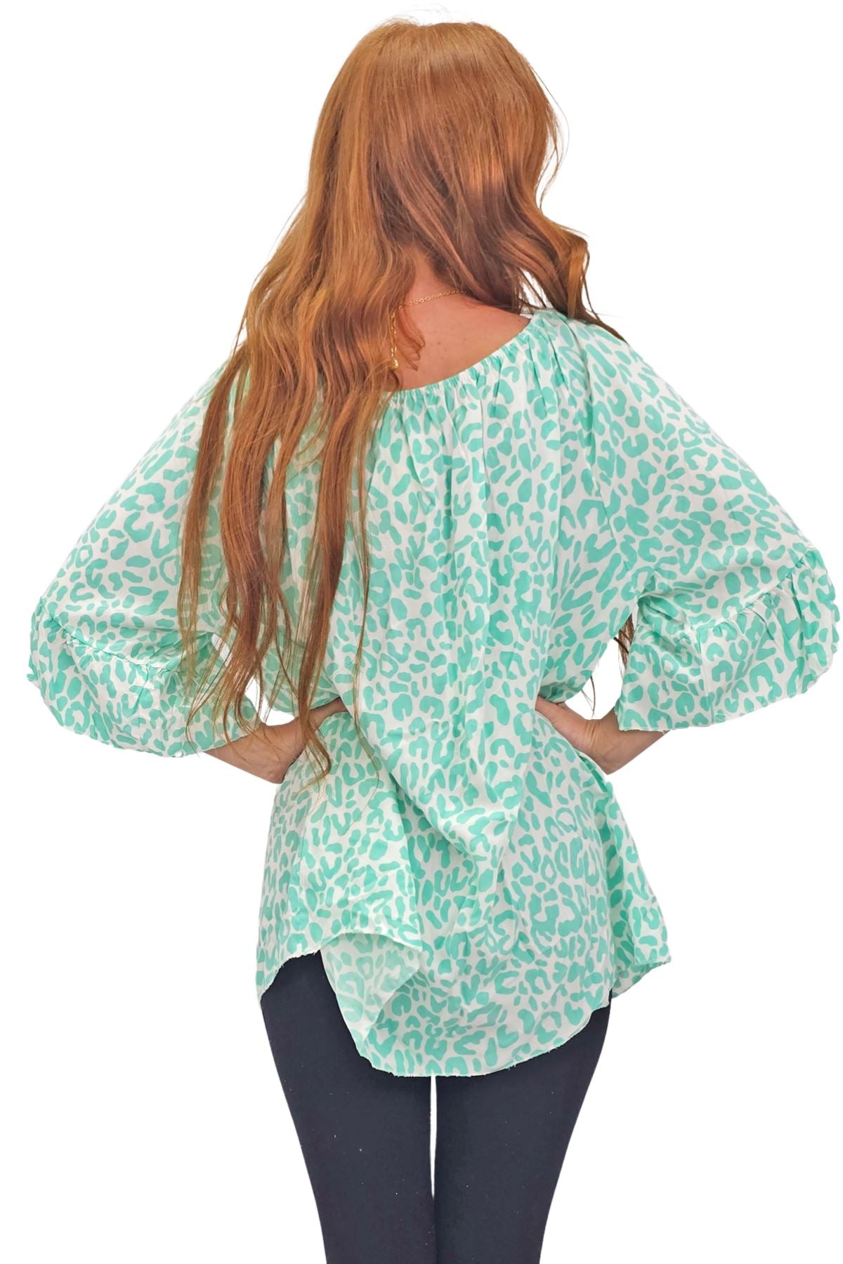 Subtle Textured Pattern Flared Sleeves Top