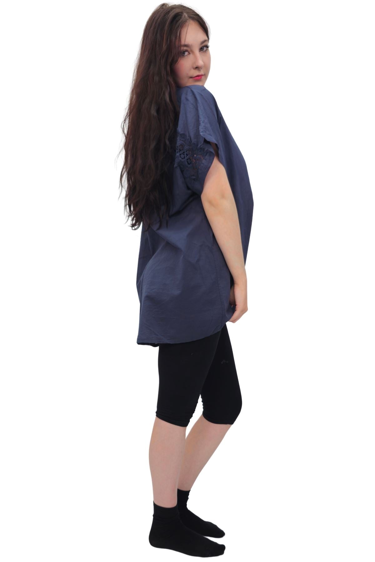 Plain Button-Down Front Cotton Shirt