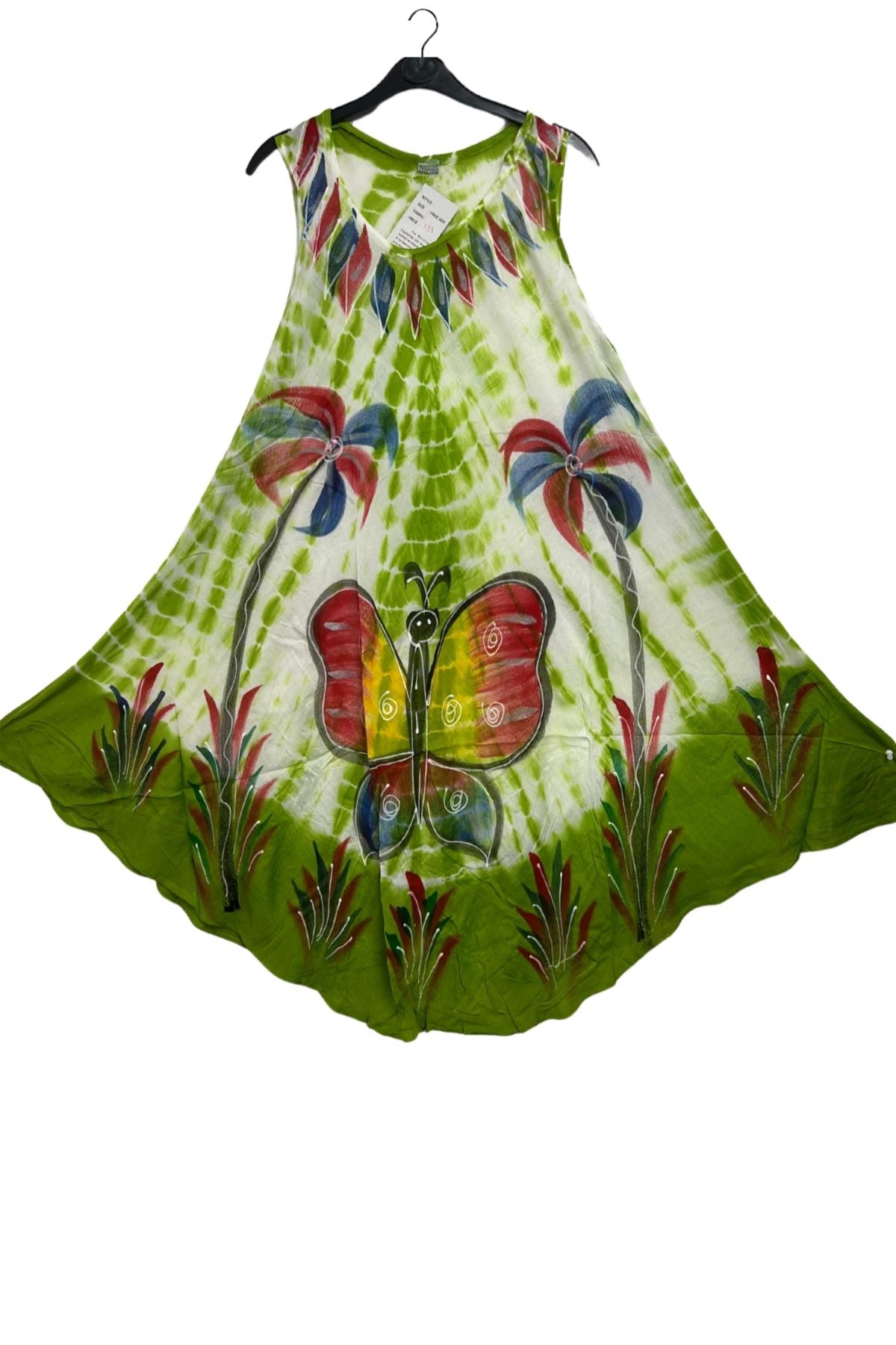 Tie Dye Butterfly Pattern Umbrella Style Dress