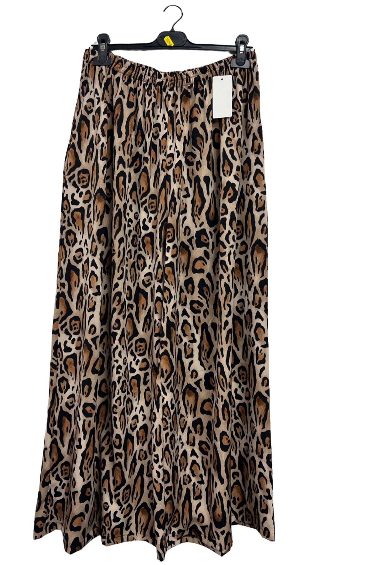 Animal Print Two Side Pockets Wide-Leg Trousers