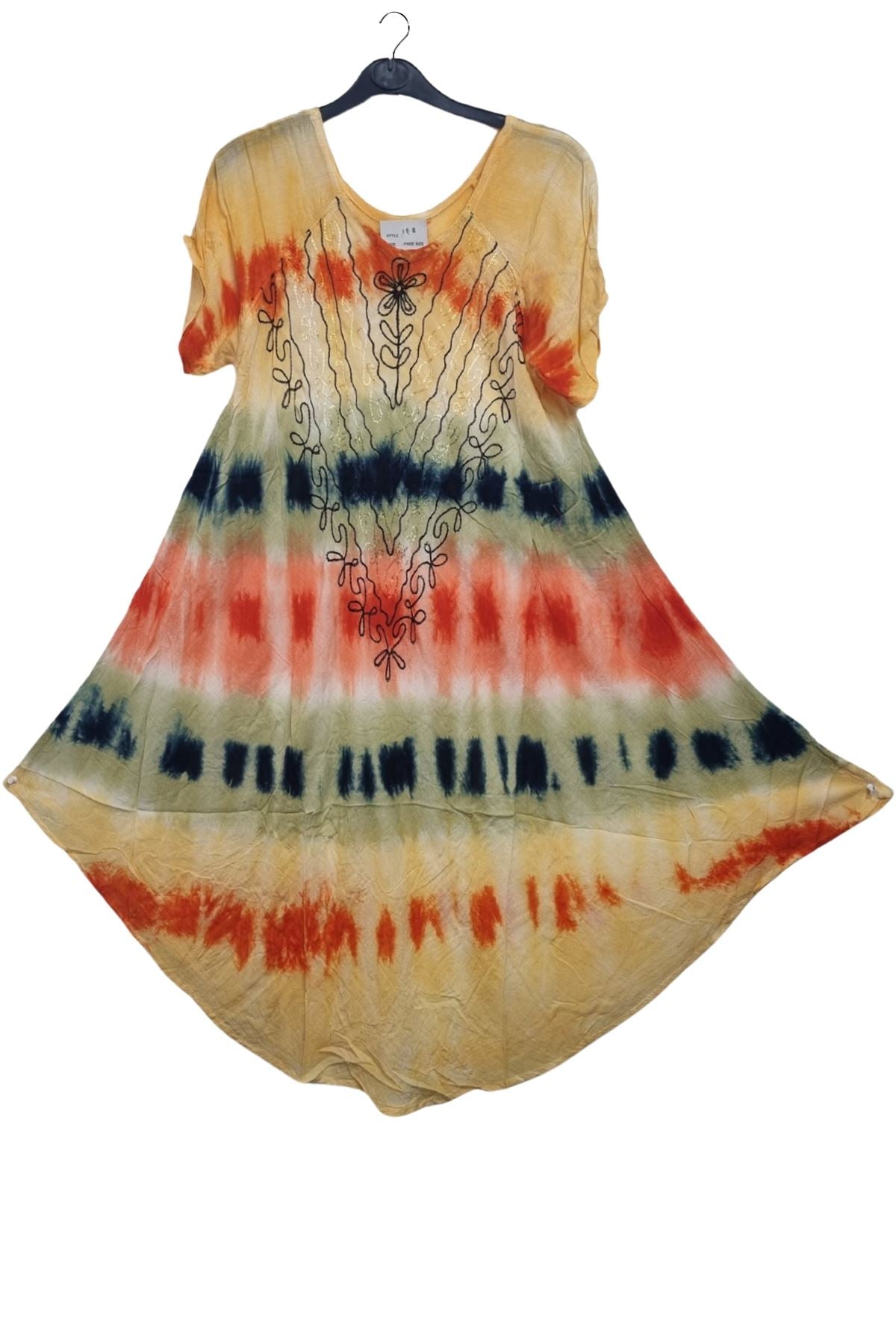 Horizontal Rainbow Tie Dye Pattern Dress
