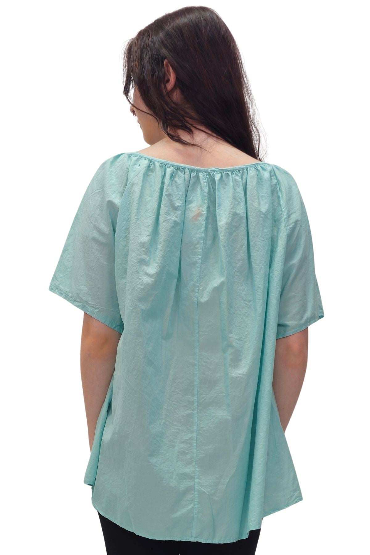 Plain Lace Tie Detailing Cotton Top