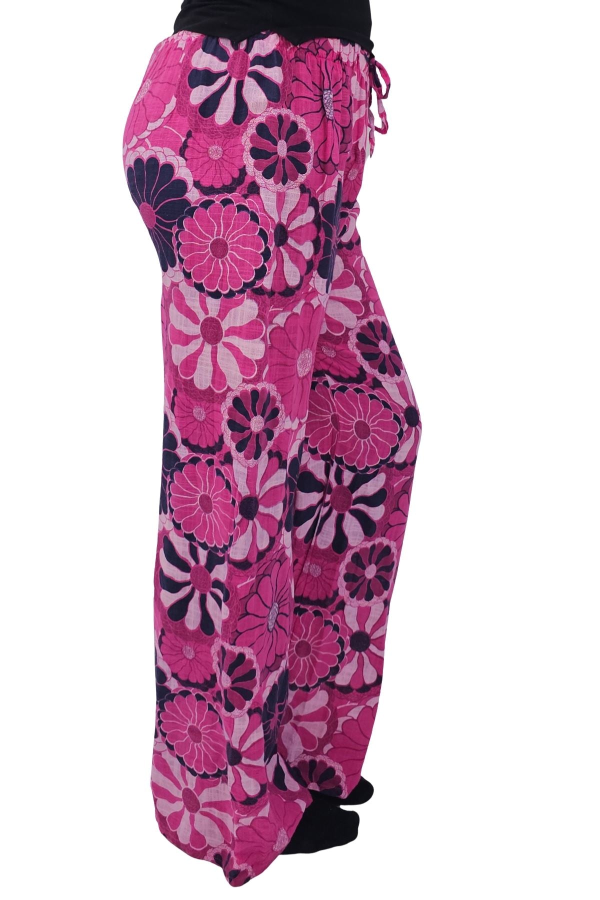 Floral Print Wide Leg Cotton Palazzo