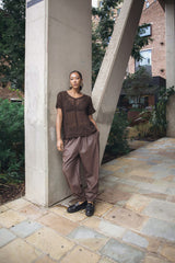 Crocheted Openwork Design Tunic Cotton Top