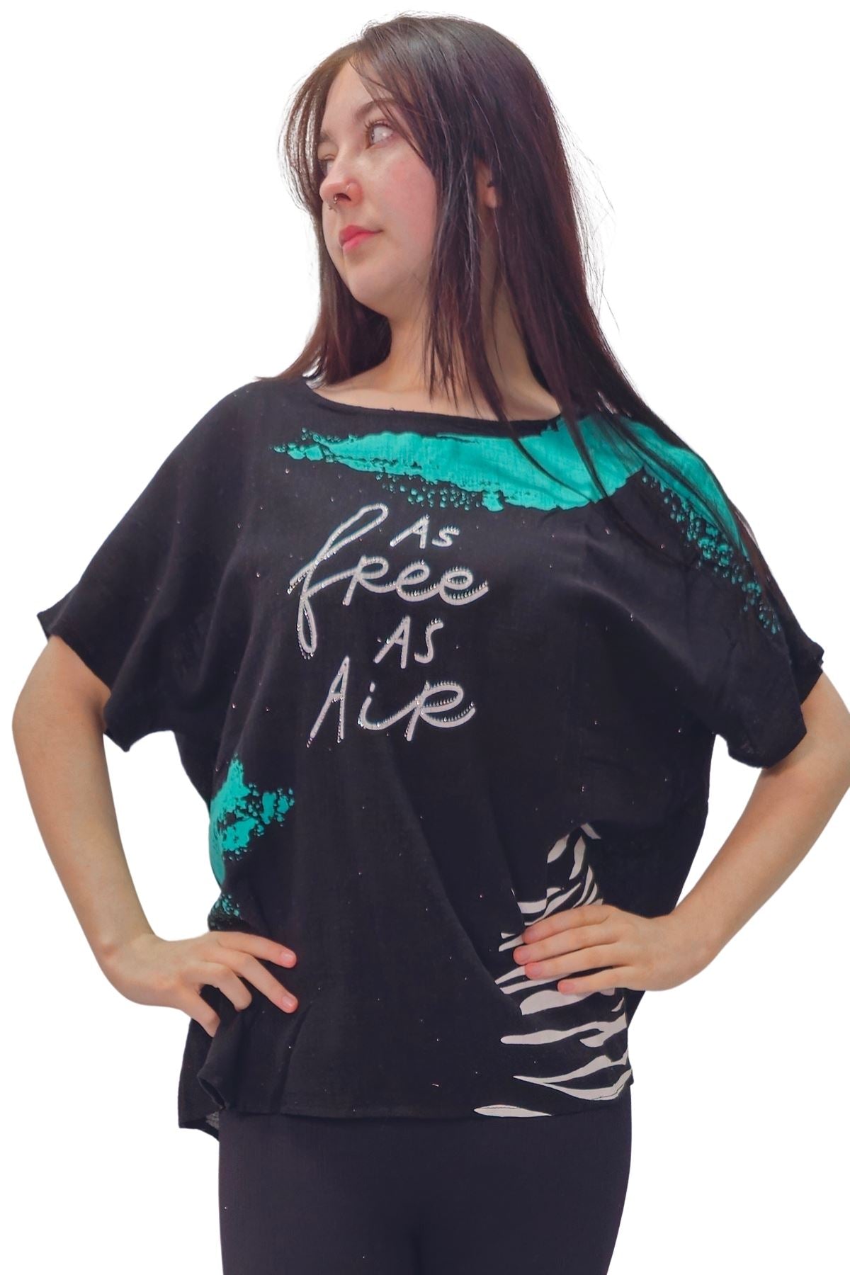 As Free As Air Print Cotton Top