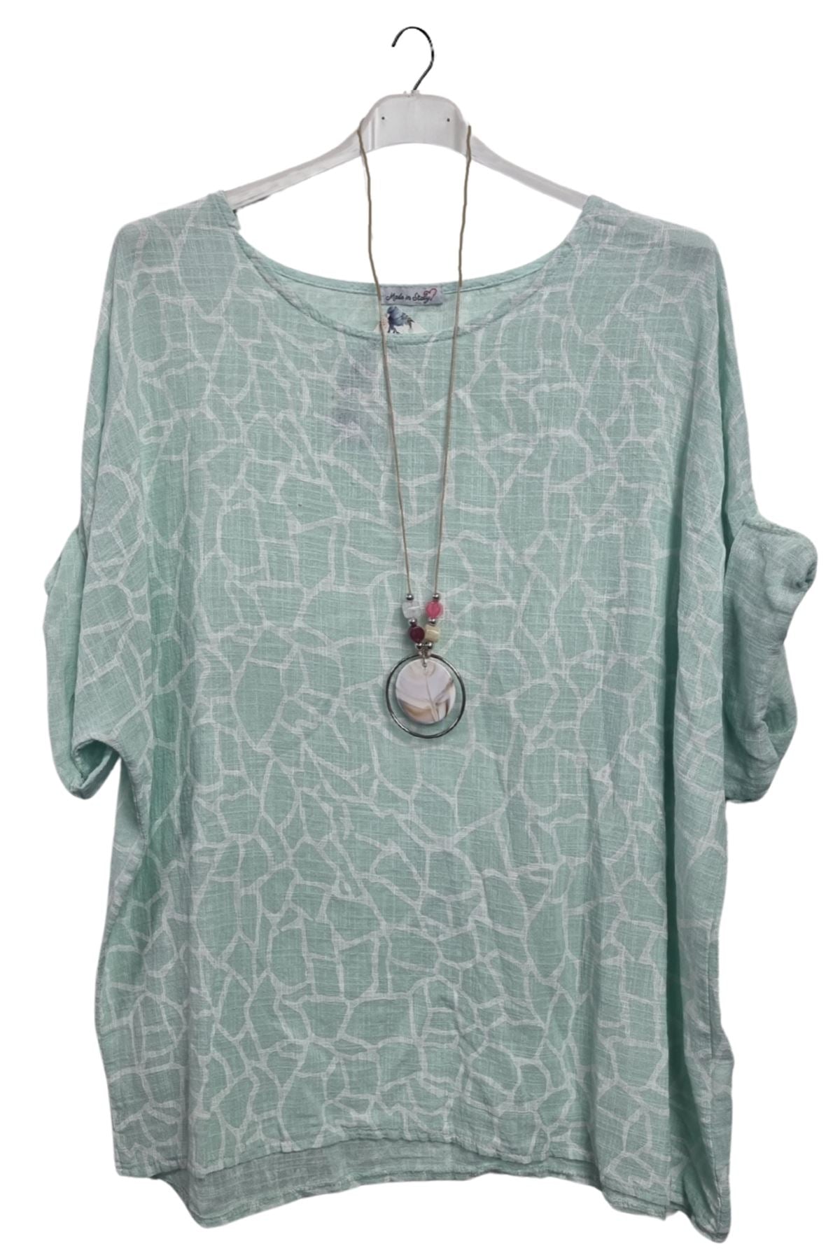 Giraffe Print Necklace Cotton Top