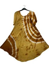 Tie-Dye Spiral Pattern Umbrella Style Dress
